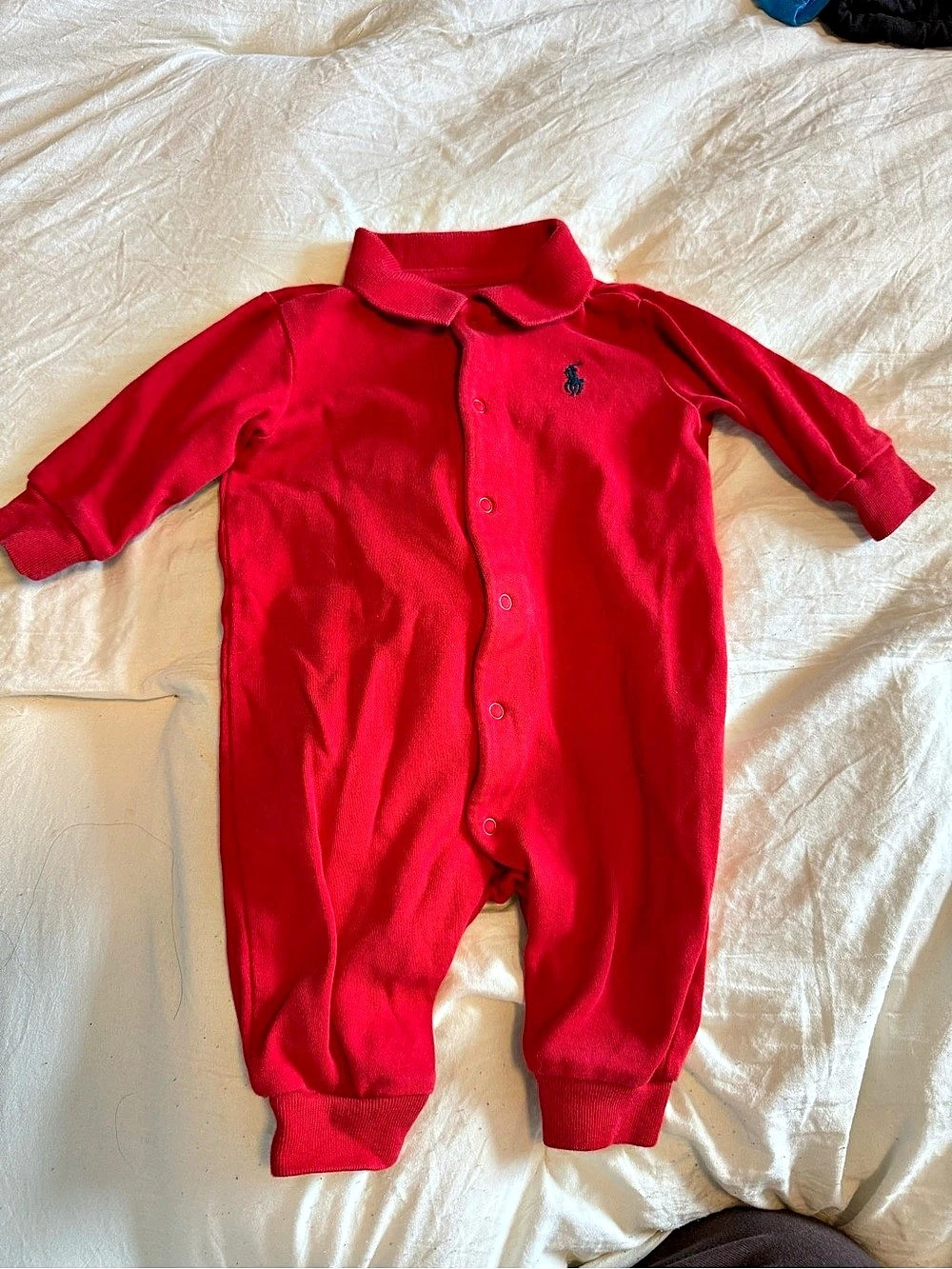 Ralph Lauren Baby Footie in Red Baby 3M